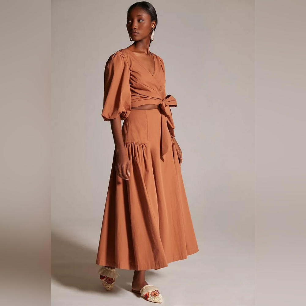 Anthropologie Mon Renn Tie-Waist Maxi Dress